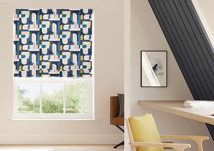 Archways, Navy - Twist&Fit Roman Blind - Image 3